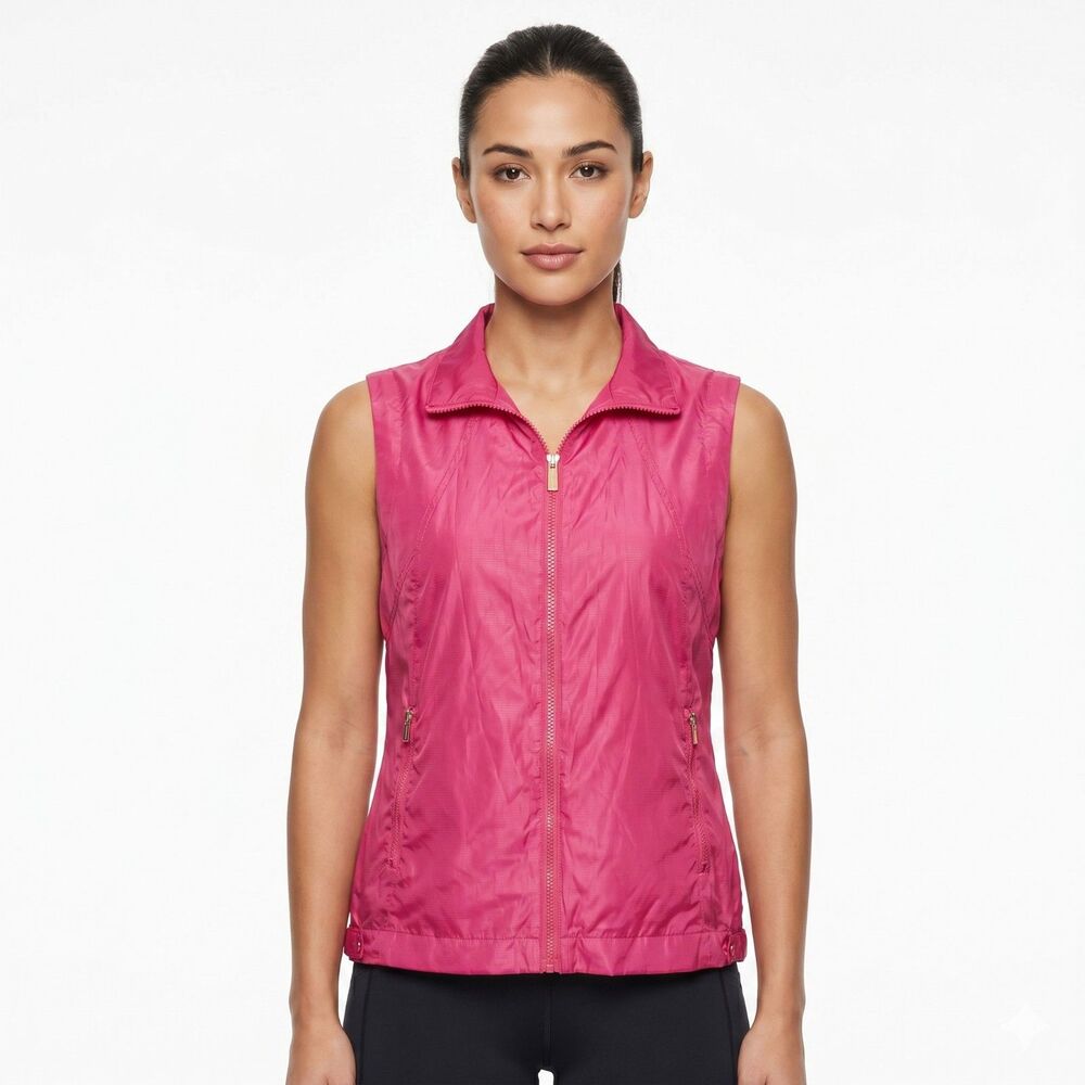 Liz Claiborne Hot Pink Full-Zip Vest, Medium
